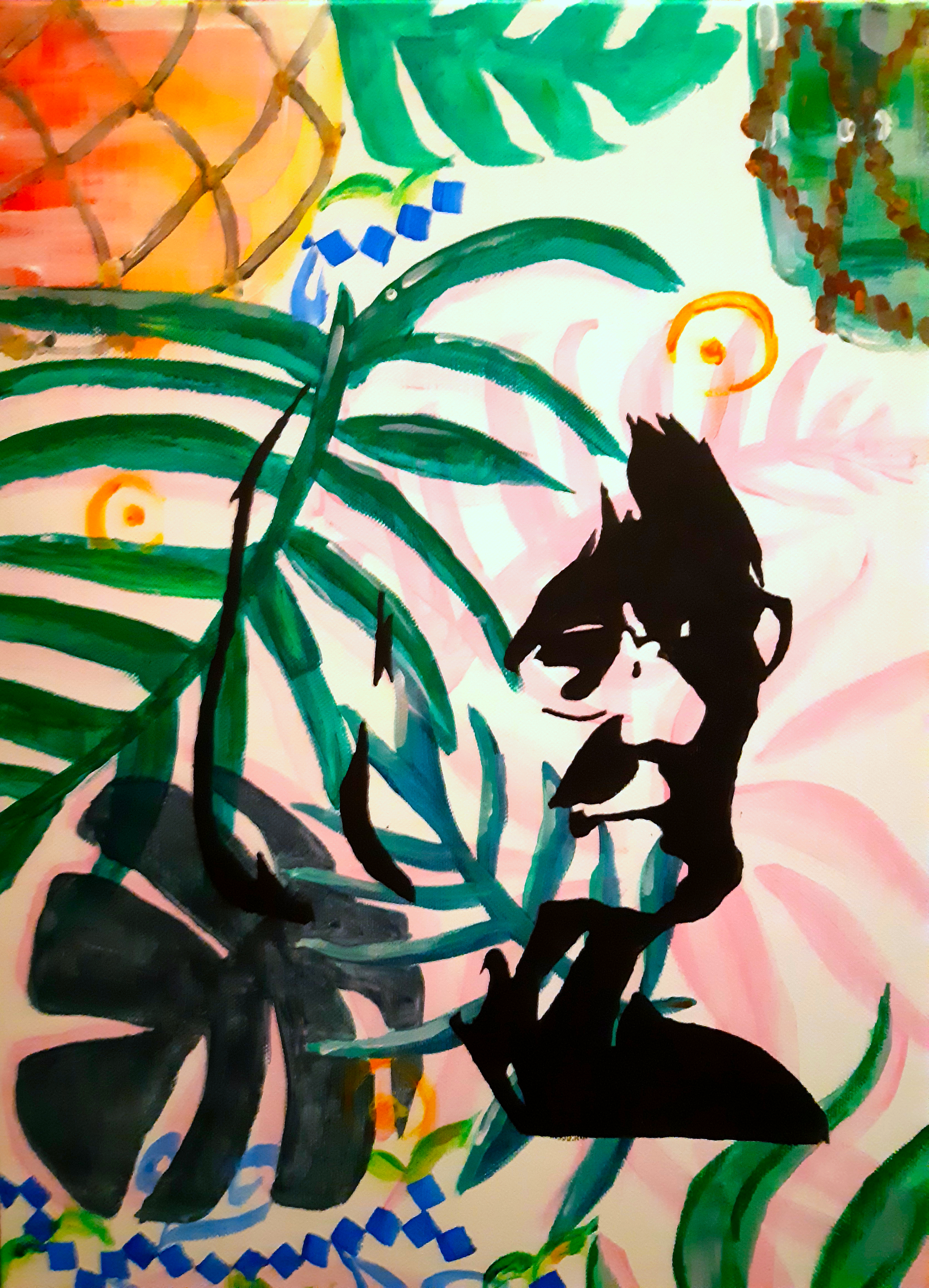 Natur nahes Schattenbild einer älteren Dame